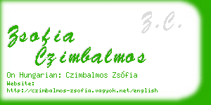 zsofia czimbalmos business card